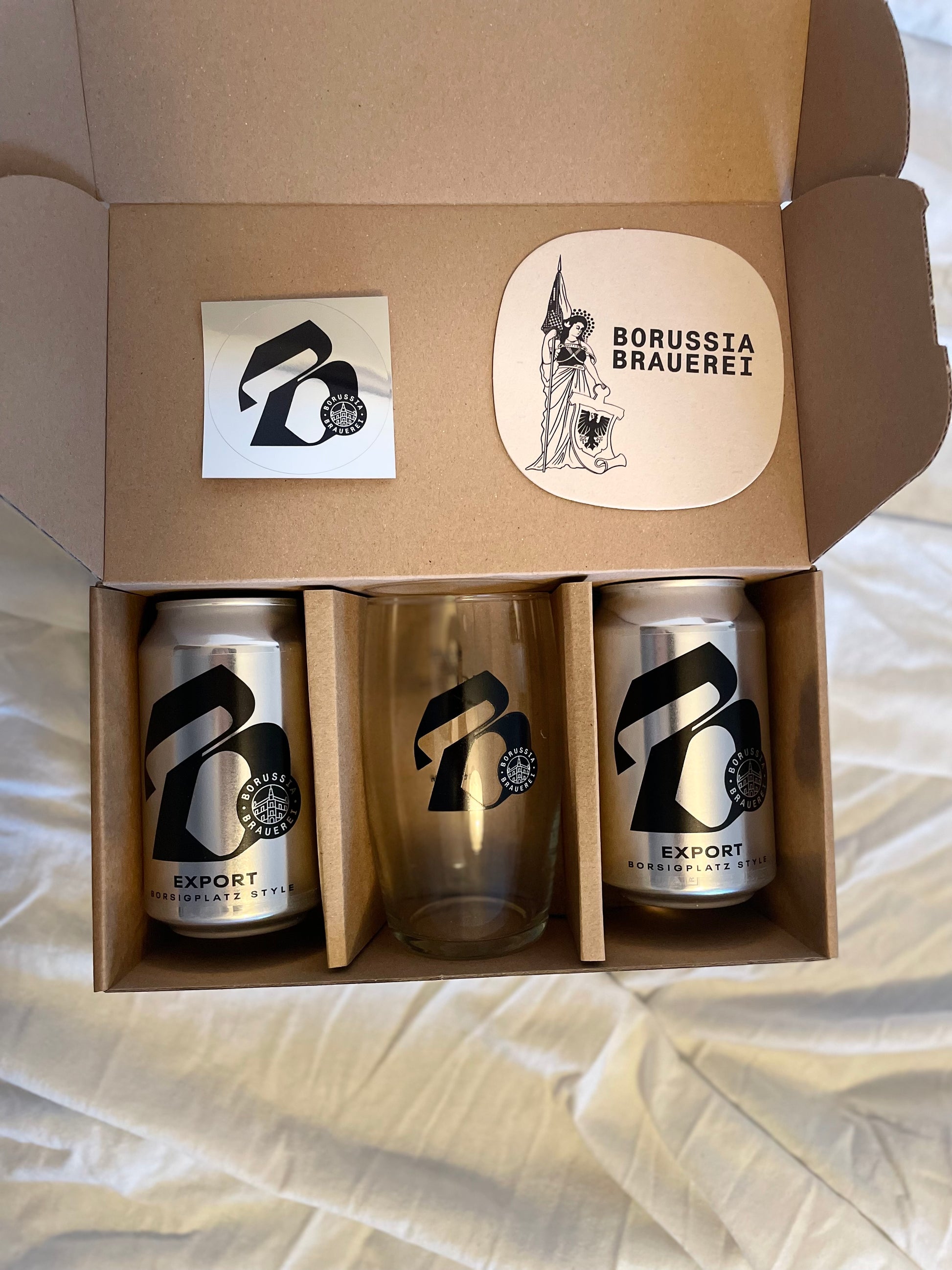 Geschenkbox Glas & Bier – Borussia Brauerei